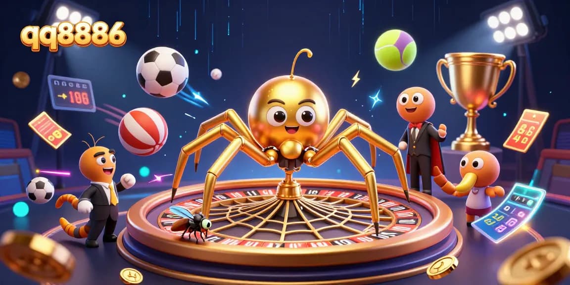 Engage with an exciting betting scene featuring qq8886 elements in an ultra-detailed casino illustration.
