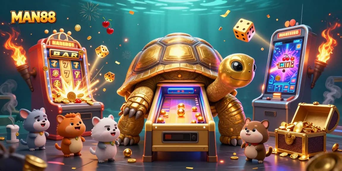 Experience the thrilling games at MAN88 with vibrant 3D slots, jackpots, and cheerful characters.