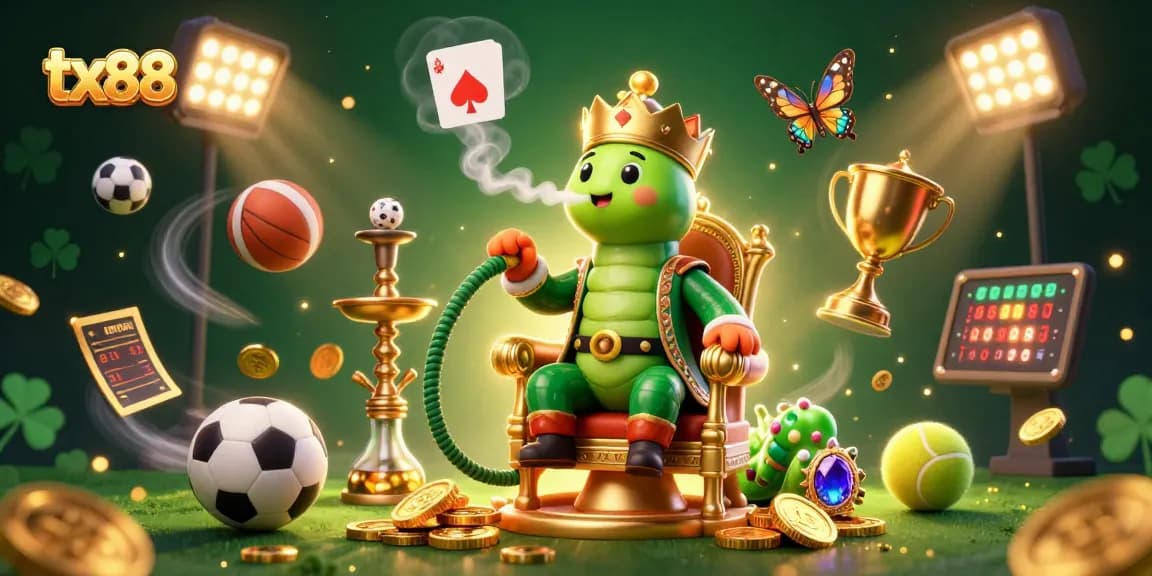 Experience thrilling gaming with tx88 in a vibrant 3D casino scene full of excitement.