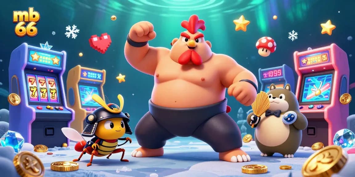 Engage in exciting gameplay with mb 66 as cartoon characters dominate a vibrant casino scene.