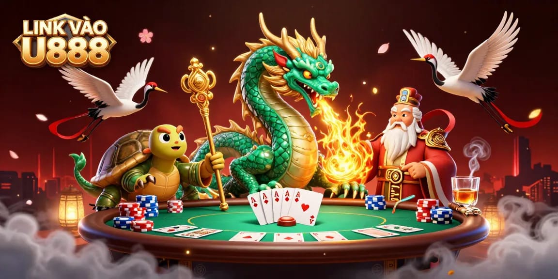 Engage in the thrilling experience of gambling with LINK VÀO U888, featuring exciting casino characters and elements.