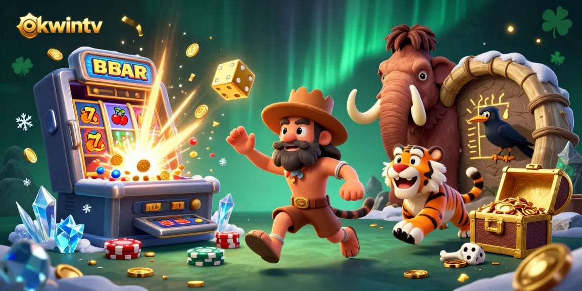 Experience thrilling game action with okwintv, showcasing unique prehistoric casino fun and dynamic betting elements.