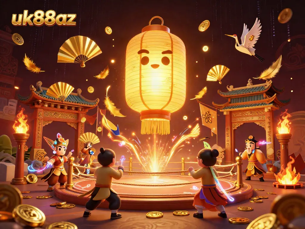 Experience the excitement of betting with uk88az's vibrant 3D illustration showcasing a bustling casino.