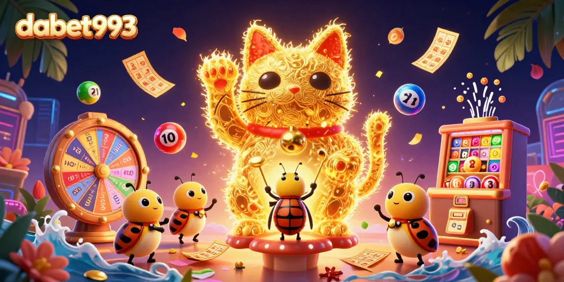 Join the fun at dabet993 with a vibrant lucky cat and animated casino elements.