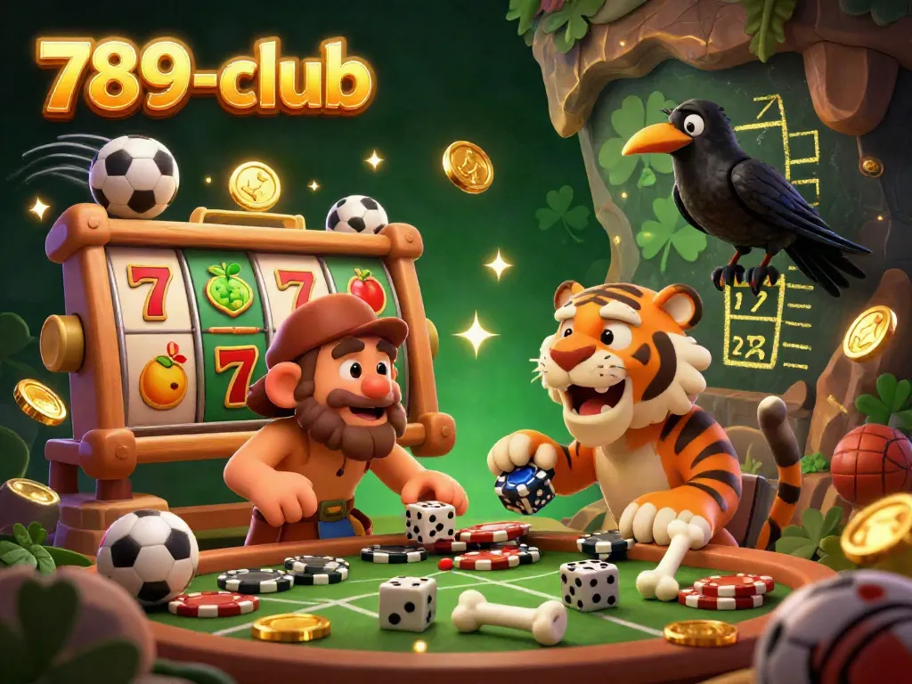 Experience the vibrant energy of 789-club's prehistoric casino managed by playful characters.