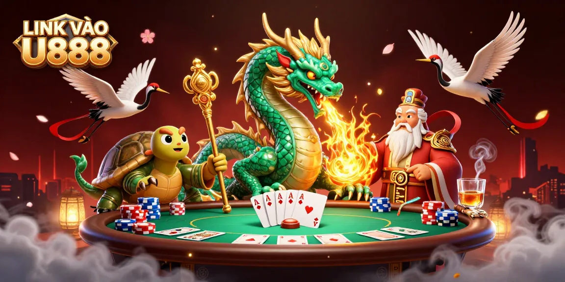 Engage in the thrilling experience of gambling with LINK VÀO U888, featuring exciting casino characters and elements.