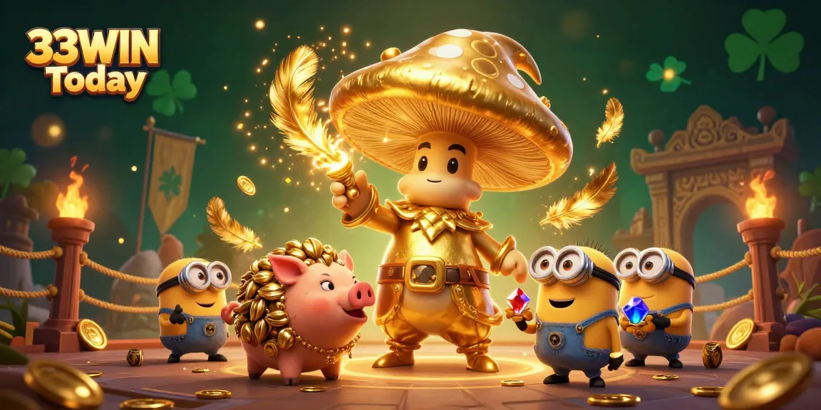 Join the fun with 33WIN Today, where the magical mushroom wizard leads an adventurous treasure hunt!