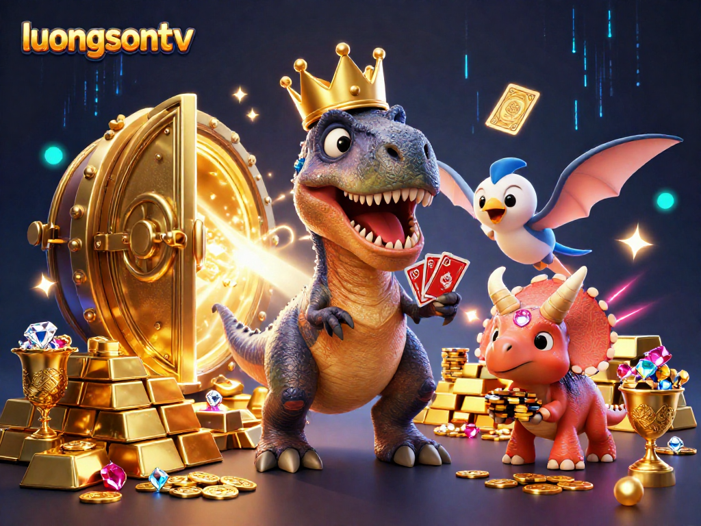 Experience thrilling gameplay with luongsontv's vibrant casino adventure featuring adorable dinosaur characters.