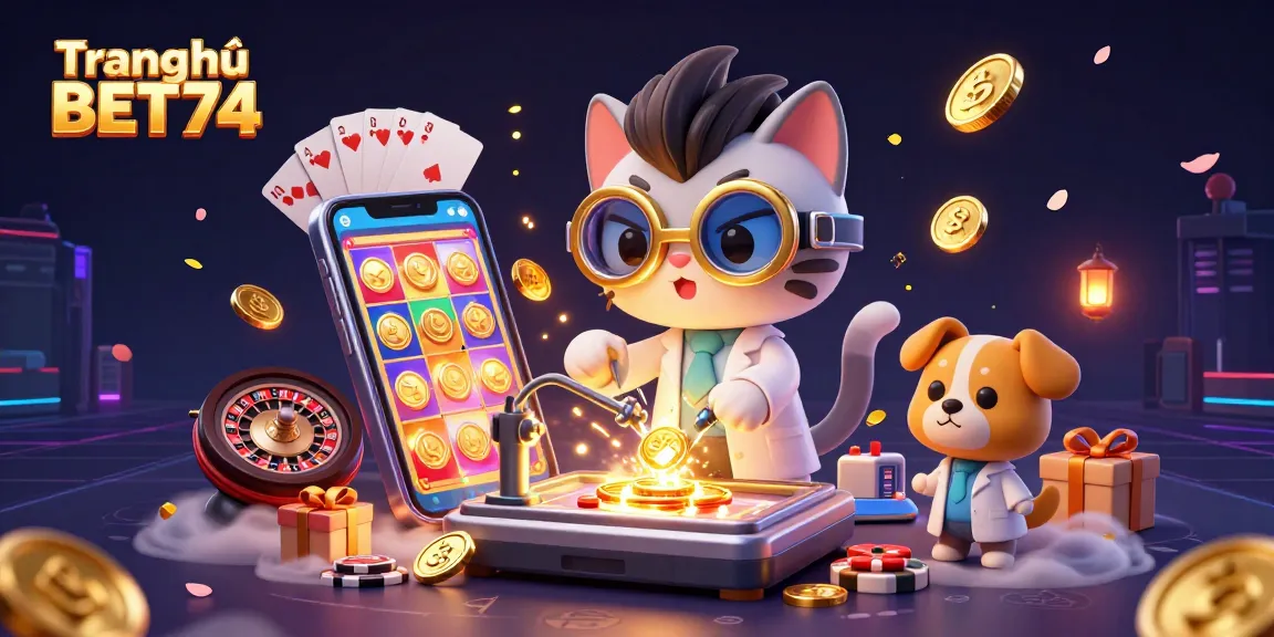 Experience thrilling gameplay at Trang chủ BET74 with vibrant casino gaming illustrations.