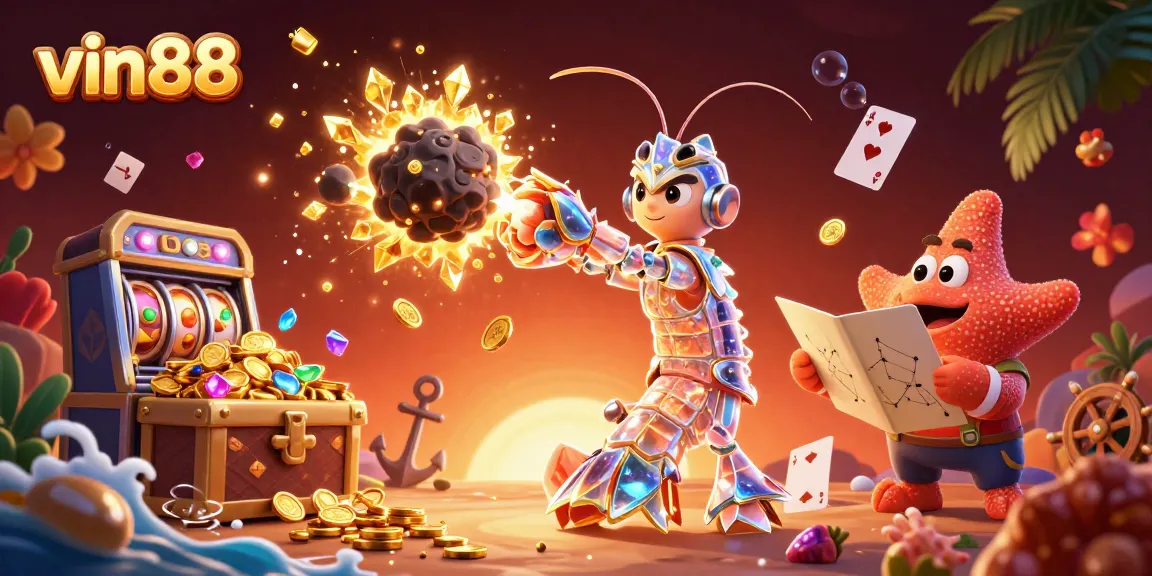 Experience exciting wins with vin88's vibrant casino adventure featuring colorful characters.
