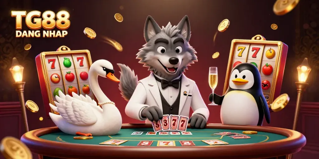 Engage in thrilling casino experiences with TG88 DANG NHAP featuring 3D characters and dynamic slot elements.