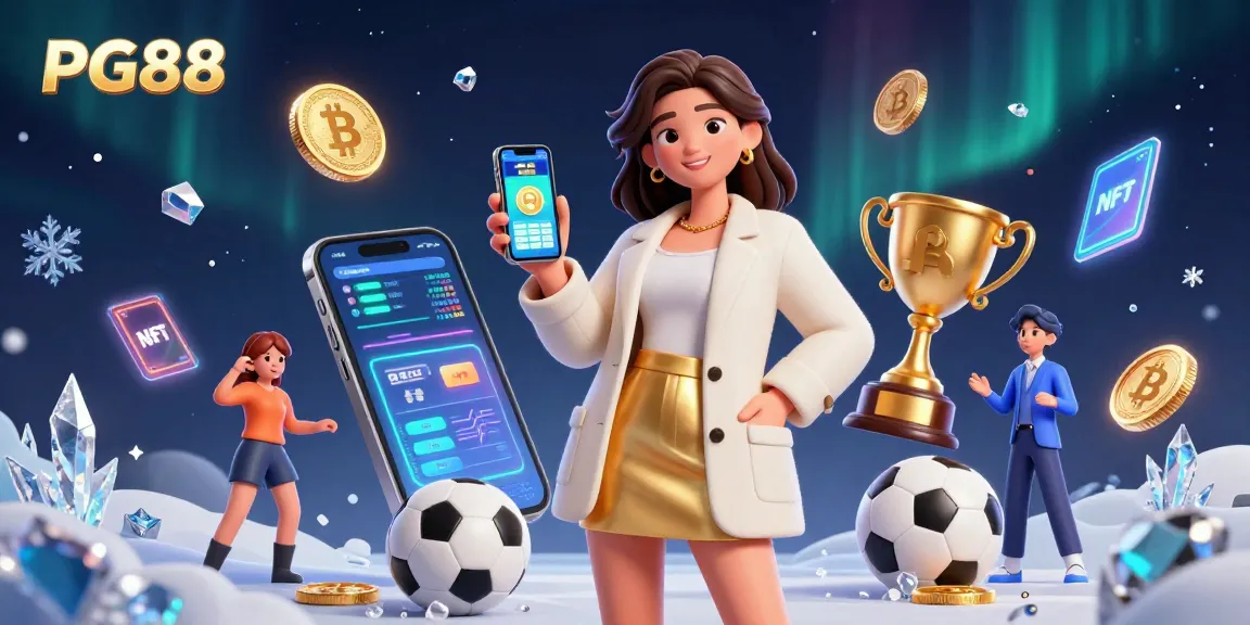 Bet on PG88 with interactive sports betting elements and a vibrant illustration