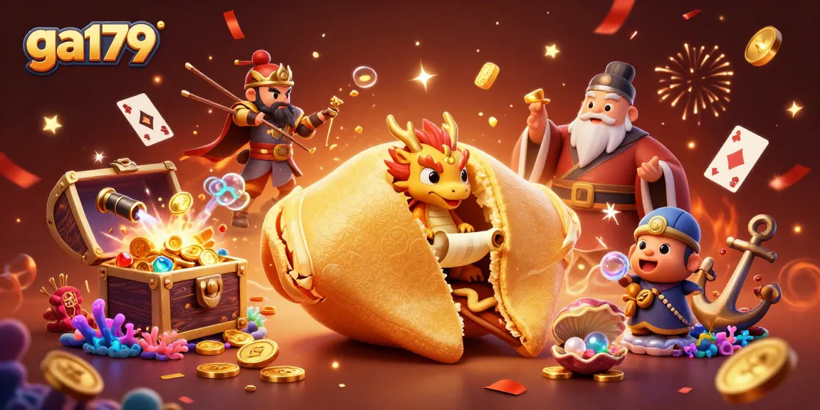 Experience thrilling gaming at ga179 with a vibrant illustration of mythical characters and casino elements.