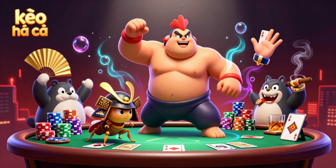 Engage in thrilling kèo nhà cái action with dynamic 3D characters amidst vibrant casino elements.