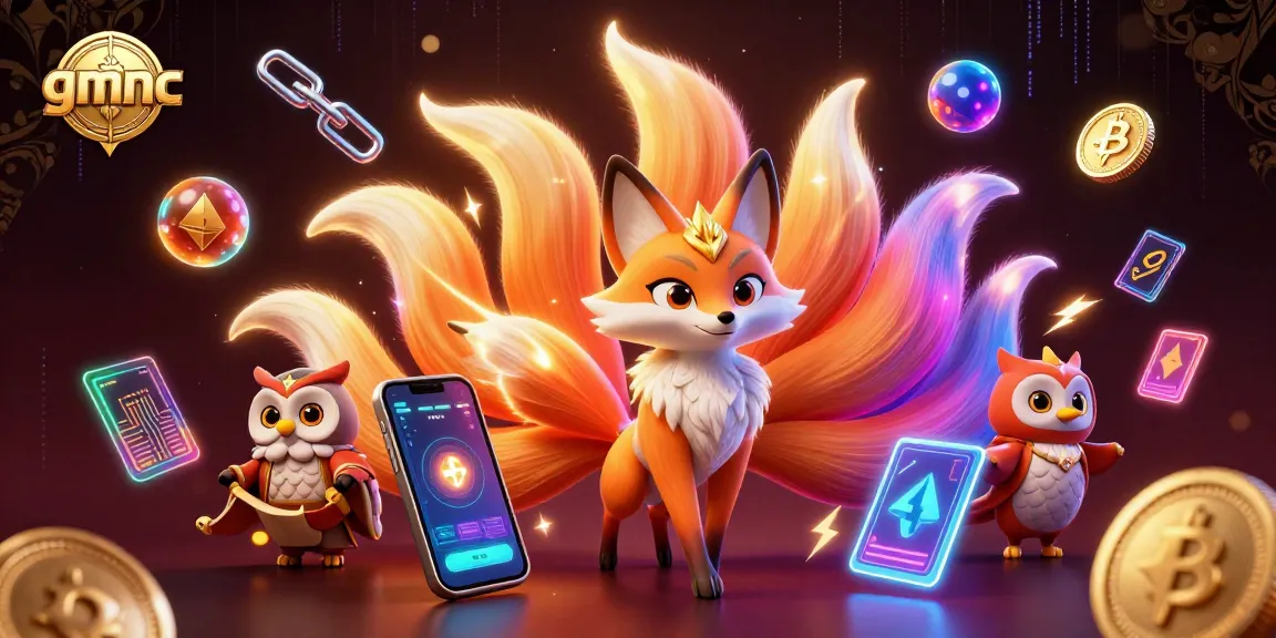 Engage with gmnc's vibrant online casino scene showcasing a nine-tailed fox and an owl.