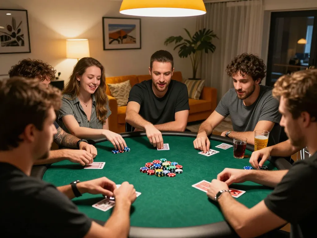 Engaged players at a cm88 poker night, showing competitive spirit and vibrant social atmosphere.