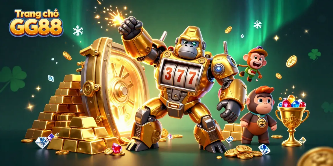 Spin to win with Trang chủ GG88's golden treasures, vibrant jackpot scene in casino style.