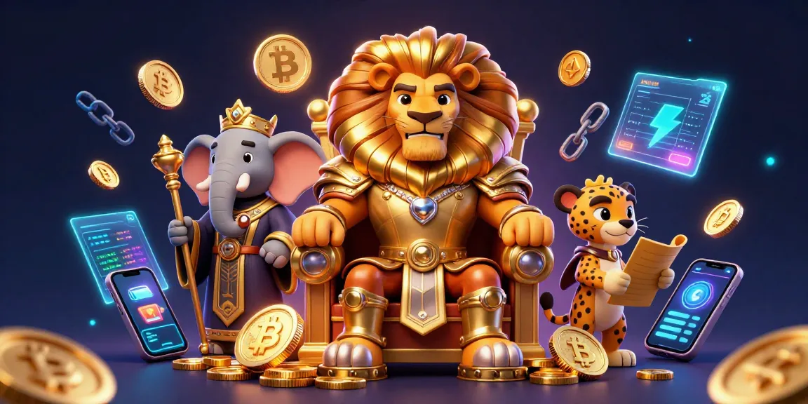Immerse in ZBET's thrilling gaming realm with royal characters amidst crypto treasures.