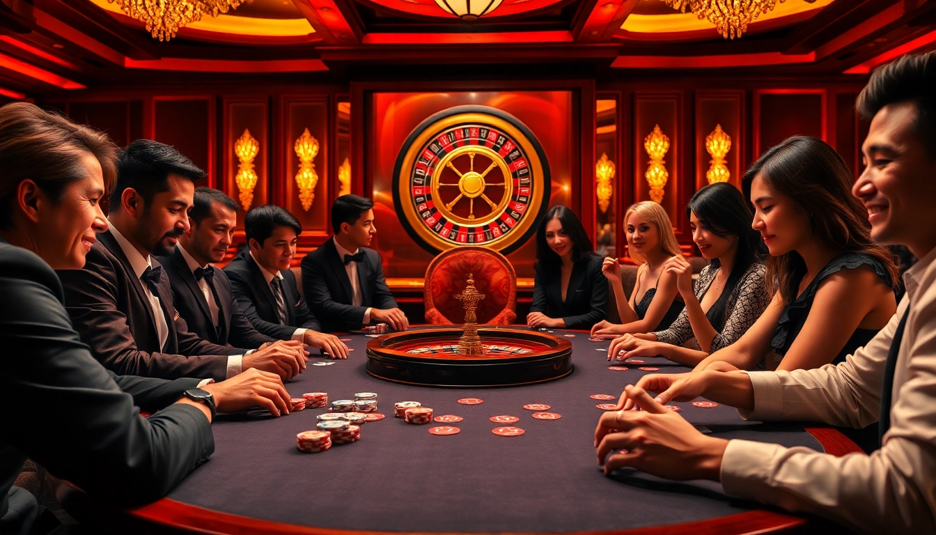 Experience thrilling poker action at go 88 with luxurious casino tables and vibrant gaming atmosphere.